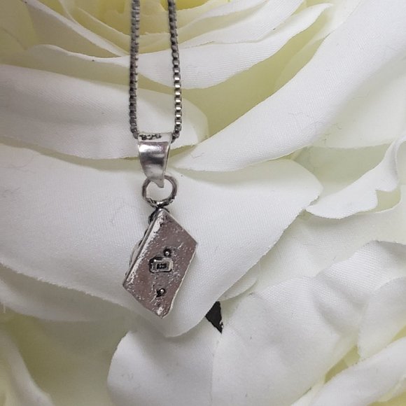 Moonstone Delicate Vintage Pendant Necklace in 925 Silver - Picture 3 of 4